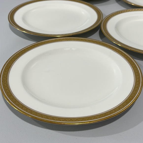 Cauldon England for Gilman Collamore antique Salad Plated gold trimmed set of 5 - Picture 2 of 13